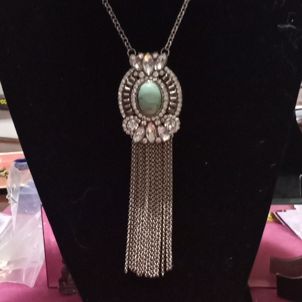Rhinestone medallion necklace